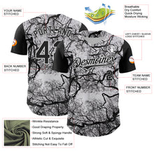 Загрузить изображение в средство просмотра галереи, Custom White Black 3D Pattern Design Rave Branch Authentic Baseball Jersey