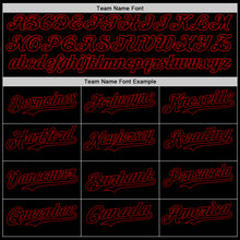 Загрузить изображение в средство просмотра галереи, Custom Black Red 3D Pattern Design Rave Gothic Style Authentic Baseball Jersey