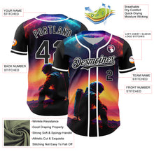 Загрузить изображение в средство просмотра галереи, Custom Black White 3D Pattern Design Rave Astronaut Authentic Baseball Jersey