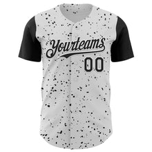 Загрузить изображение в средство просмотра галереи, Custom White Black 3D Pattern Design Rave Dark Art Authentic Baseball Jersey