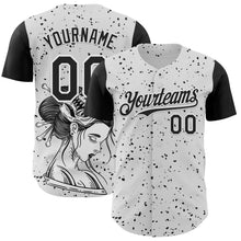 Загрузить изображение в средство просмотра галереи, Custom White Black 3D Pattern Design Rave Dark Art Authentic Baseball Jersey