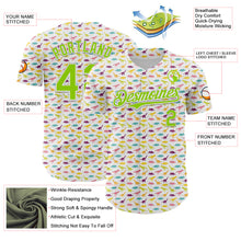 Laden Sie das Bild in den Galerie-Viewer, Custom White Neon Green 3D Pattern Design Animal Dinosaur Authentic Baseball Jersey