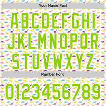 Laden Sie das Bild in den Galerie-Viewer, Custom White Neon Green 3D Pattern Design Animal Dinosaur Authentic Baseball Jersey