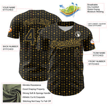 Load image into Gallery viewer, Custom Black Old Gold 3D Pattern Design Hearts Authentic Baseball Jersey