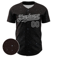 Laden Sie das Bild in den Galerie-Viewer, Custom Black White 3D Pattern Design Starry Sky Authentic Baseball Jersey