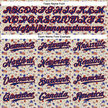 Charger l'image dans la galerie, Custom Cream US Navy Blue-Red 3D American Flag Authentic Baseball Jersey