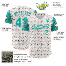 Laden Sie das Bild in den Galerie-Viewer, Custom White Aqua 3D Pattern Design Rodeo Cowboy Authentic Baseball Jersey