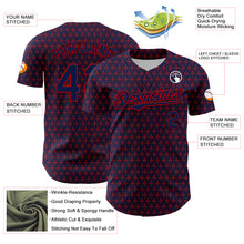Load image into Gallery viewer, Custom Navy Red 3D Pattern Design Hearts Authentic Baseball Jersey