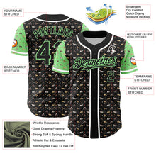 Laden Sie das Bild in den Galerie-Viewer, Custom Black Pea Green-White 3D Pattern Design Rodeo Cowboy Authentic Baseball Jersey