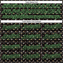 Laden Sie das Bild in den Galerie-Viewer, Custom Black Pea Green-White 3D Pattern Design Rodeo Cowboy Authentic Baseball Jersey