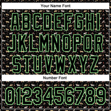 Laden Sie das Bild in den Galerie-Viewer, Custom Black Pea Green-White 3D Pattern Design Rodeo Cowboy Authentic Baseball Jersey