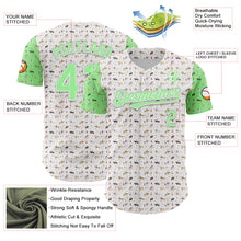 Laden Sie das Bild in den Galerie-Viewer, Custom White Pea Green 3D Pattern Design Rodeo Cowboy Authentic Baseball Jersey