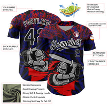 Laden Sie das Bild in den Galerie-Viewer, Custom Red Black-Thunder Blue 3D Pattern Design Knight Hero Art Authentic Baseball Jersey
