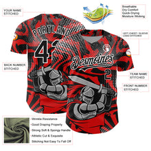 Laden Sie das Bild in den Galerie-Viewer, Custom Red Black-White 3D Pattern Design Knight Hero Art Authentic Baseball Jersey