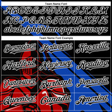 Load image into Gallery viewer, Custom Black Thunder Blue-Red 3D Pattern Design Knight Hero Art Authentic Baseball Jersey