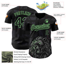 Загрузить изображение в средство просмотра галереи, Custom Black Pea Green 3D Pattern Design Animal Lion Authentic Baseball Jersey
