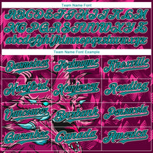 Charger l'image dans la galerie, Custom Crimson Teal-Black 3D Pattern Design Animal Dragon Authentic Baseball Jersey