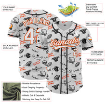 Load image into Gallery viewer, Custom White Orange 3D Pattern Design Football Helmet And Football Elements Authentic Baseball Jersey