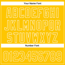 Load image into Gallery viewer, Custom White Yellow 3D Pattern Design Champion Trophy Authentic Baseball Jersey