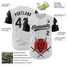 Load image into Gallery viewer, Custom White Black-Gray 3D Pattern Halloween Skull Authentic Baseball Jersey