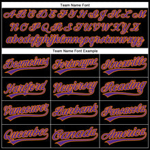 Load image into Gallery viewer, Custom Black Purple-Bay Orange 3D Pattern Halloween Skull Authentic Baseball Jersey