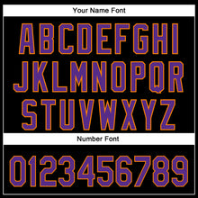 Load image into Gallery viewer, Custom Black Purple-Bay Orange 3D Pattern Halloween Skull Authentic Baseball Jersey