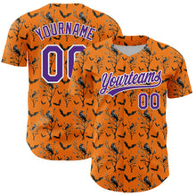 Загрузить изображение в средство просмотра галереи, Custom Bay Orange Purple-White 3D Pattern Halloween Authentic Baseball Jersey