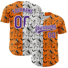 Загрузить изображение в средство просмотра галереи, Custom Bay Orange Purple-White 3D Pattern Halloween Authentic Baseball Jersey