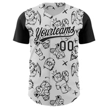 Load image into Gallery viewer, Custom White Black 3D Pattern Halloween Authentic Baseball Jersey