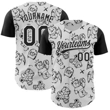 Load image into Gallery viewer, Custom White Black 3D Pattern Halloween Authentic Baseball Jersey