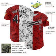 Laden Sie das Bild in den Galerie-Viewer, Custom Red Black-White 3D Pattern Halloween Authentic Baseball Jersey