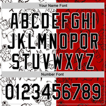 Laden Sie das Bild in den Galerie-Viewer, Custom Red Black-White 3D Pattern Halloween Authentic Baseball Jersey