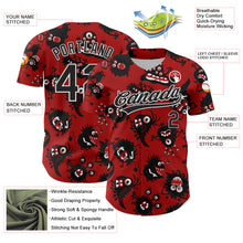 Laden Sie das Bild in den Galerie-Viewer, Custom Red Black-White 3D Pattern Halloween Authentic Baseball Jersey