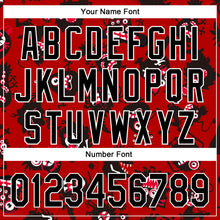 Laden Sie das Bild in den Galerie-Viewer, Custom Red Black-White 3D Pattern Halloween Authentic Baseball Jersey