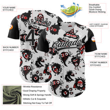Load image into Gallery viewer, Custom White Black 3D Pattern Halloween Authentic Baseball Jersey