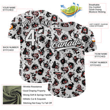 Load image into Gallery viewer, Custom White Black 3D Pattern Halloween Authentic Baseball Jersey