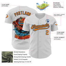 Charger l'image dans la galerie, Custom White Bay Orange-US Navy Blue 3D Pattern Halloween Authentic Baseball Jersey