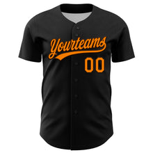 Laden Sie das Bild in den Galerie-Viewer, Custom Black Bay Orange-Brown 3D Pattern Halloween Authentic Baseball Jersey