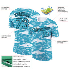 Загрузить изображение в средство просмотра галереи, Custom Panther Blue Black-White 3D Pattern Design Fish Performance T-Shirt