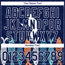 Загрузить изображение в средство просмотра галереи, Custom Navy White 3D Pattern Design Fishing Performance T-Shirt