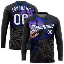 Загрузить изображение в средство просмотра галереи, Custom Black White-Royal 3D Pattern Design Fish Performance T-Shirt