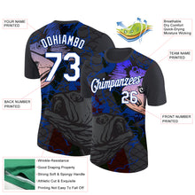 Загрузить изображение в средство просмотра галереи, Custom Black White-Royal 3D Pattern Design Fish Performance T-Shirt