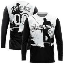 Загрузить изображение в средство просмотра галереи, Custom White Black 3D Pattern Design Fishing Performance T-Shirt