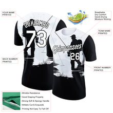 Загрузить изображение в средство просмотра галереи, Custom White Black 3D Pattern Design Fishing Performance T-Shirt