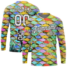 Load image into Gallery viewer, Custom Neon Green White-Black 3D Pattern Design Fishing Performance T-Shirt