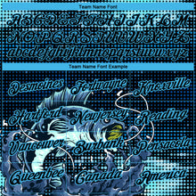 Загрузить изображение в средство просмотра галереи, Custom Sky Blue Black 3D Pattern Design Fishing Performance T-Shirt