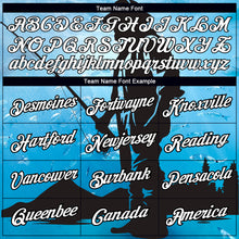 Load image into Gallery viewer, Custom Sky Blue White-Black 3D Pattern Design Fishing Performance T-Shirt