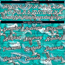 Charger l'image dans la galerie, Custom Aqua White-Black 3D Pattern Design Sea Wave Fishing Performance T-Shirt