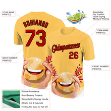 Charger l'image dans la galerie, Custom Yellow Red-Black 3D Pattern Design Smile Emoji Performance T-Shirt