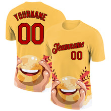 Charger l'image dans la galerie, Custom Yellow Red-Black 3D Pattern Design Smile Emoji Performance T-Shirt